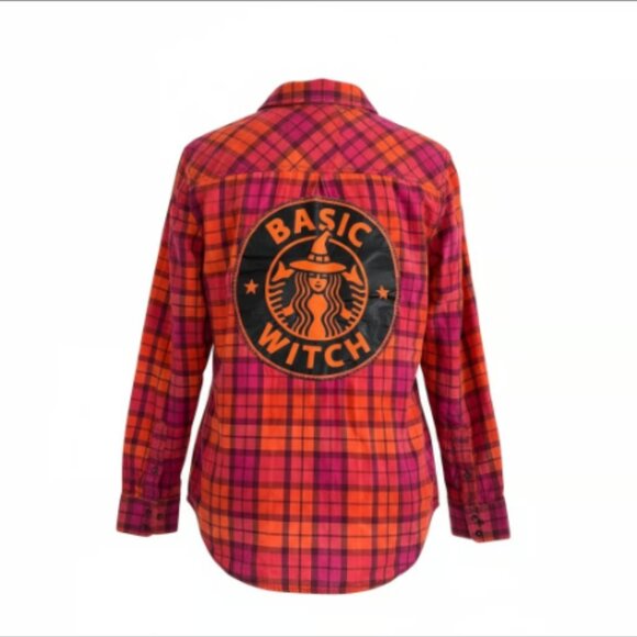 Upcycled “Basic Witch” Flannel – Arizona Jeans Co (XL) - Picture 1 of 4